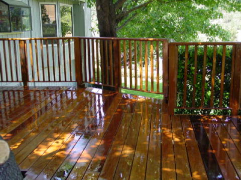 IPE Deck wet which looks similar to when finished