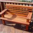 4 Foot Redwood Mendocino Bench on IPE Deck